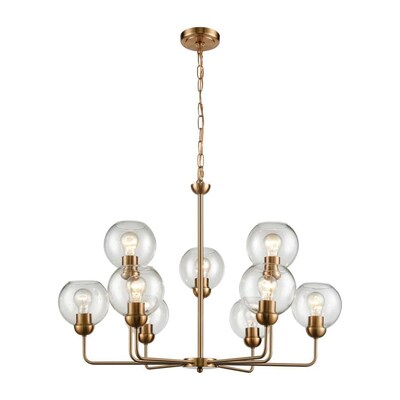 Thomas Lighting Astoria 9-Light Satin Gold Transitional Chandelier Thomas Lighting Astoria 9-Light Satin Gold Transitional Chandelier
