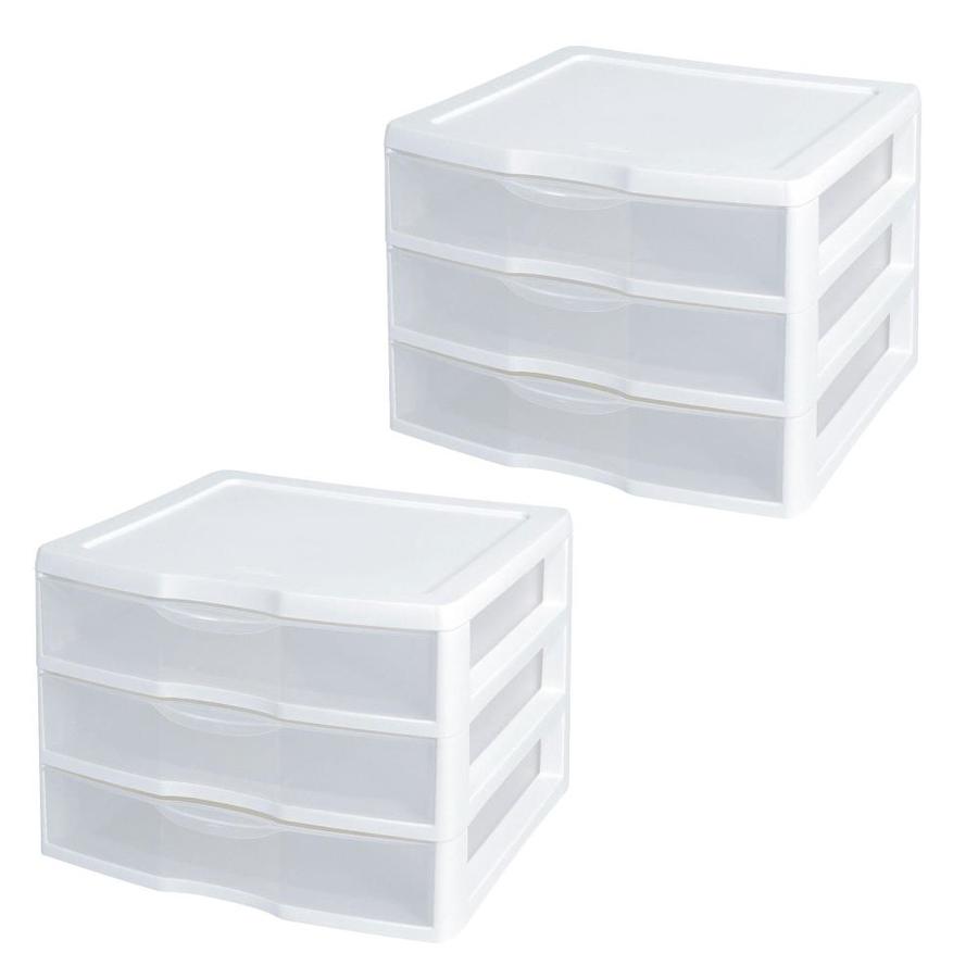 Sterilite Corporation Compartment 3 Drawers Stackable Plastic Drawer in ...