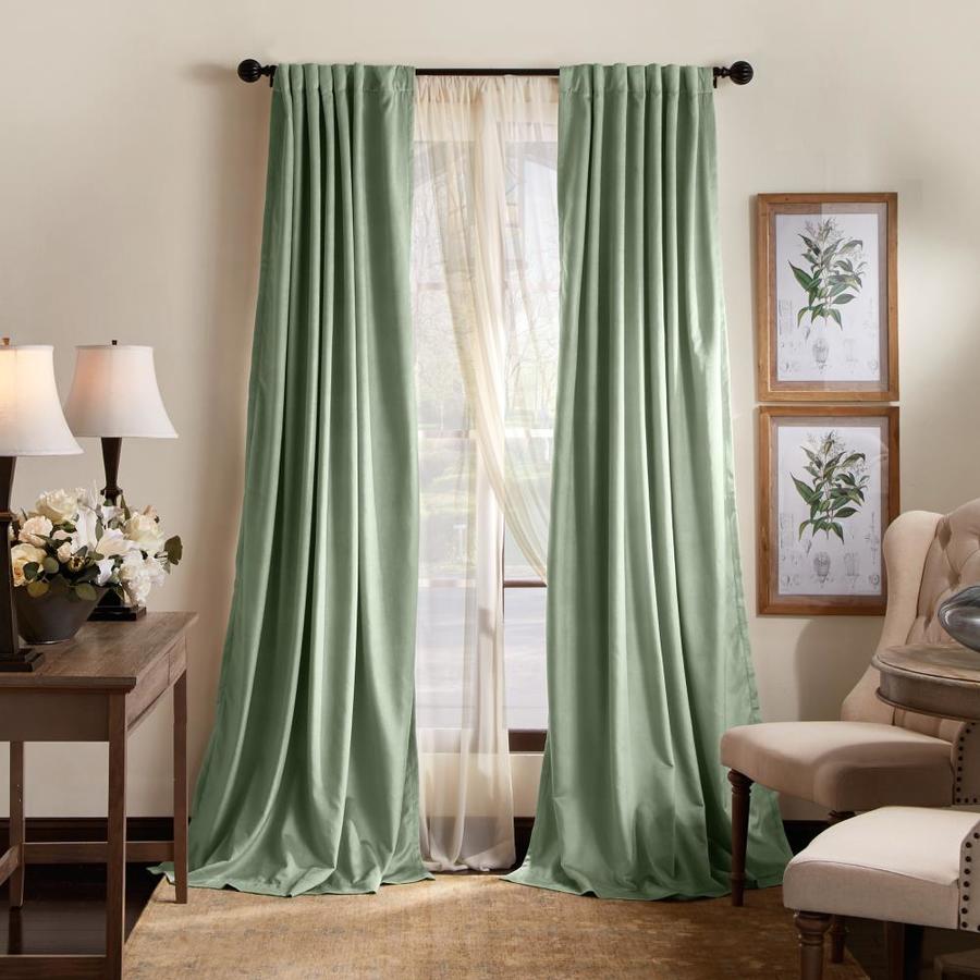 Martha Stewart Lucca velvet 95 In. Panel Pair in Green in the Curtains