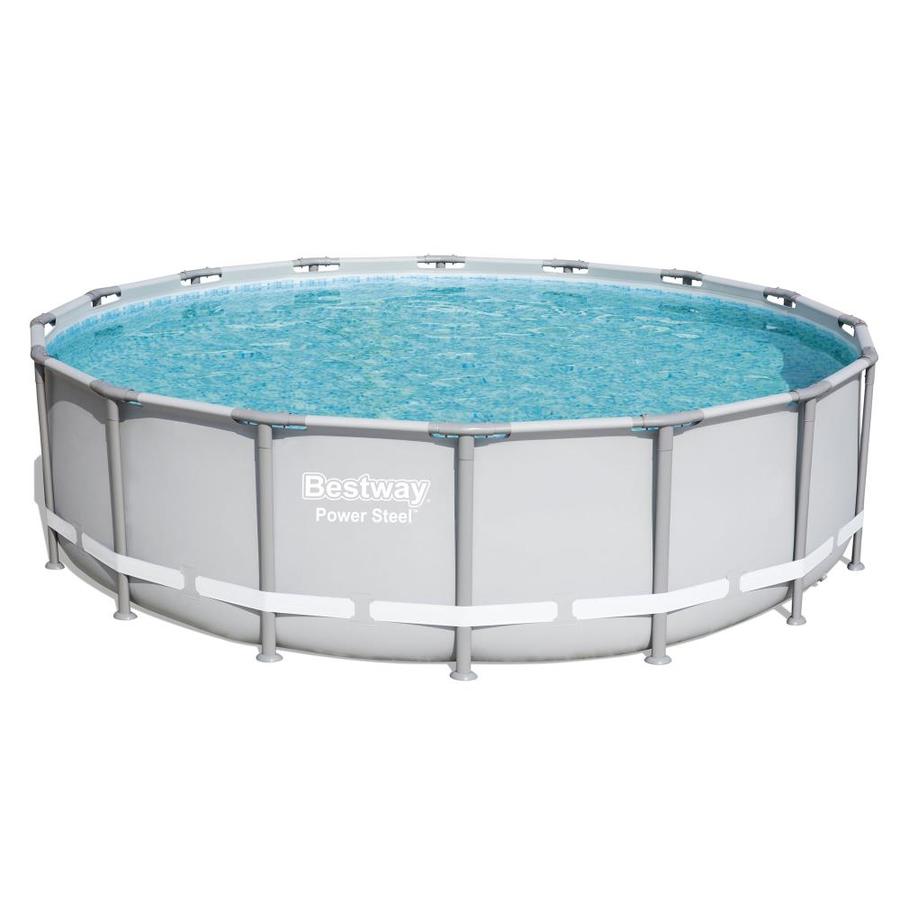 Bestway Power Steel 16-ft x 16-ft x 48-in Round Above-Ground Pool in ...