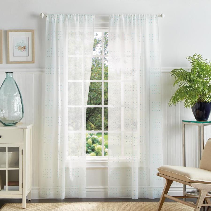 Martha Stewart Montauk clip sheer 84 In. Panel Pair in Seafoam in the ...