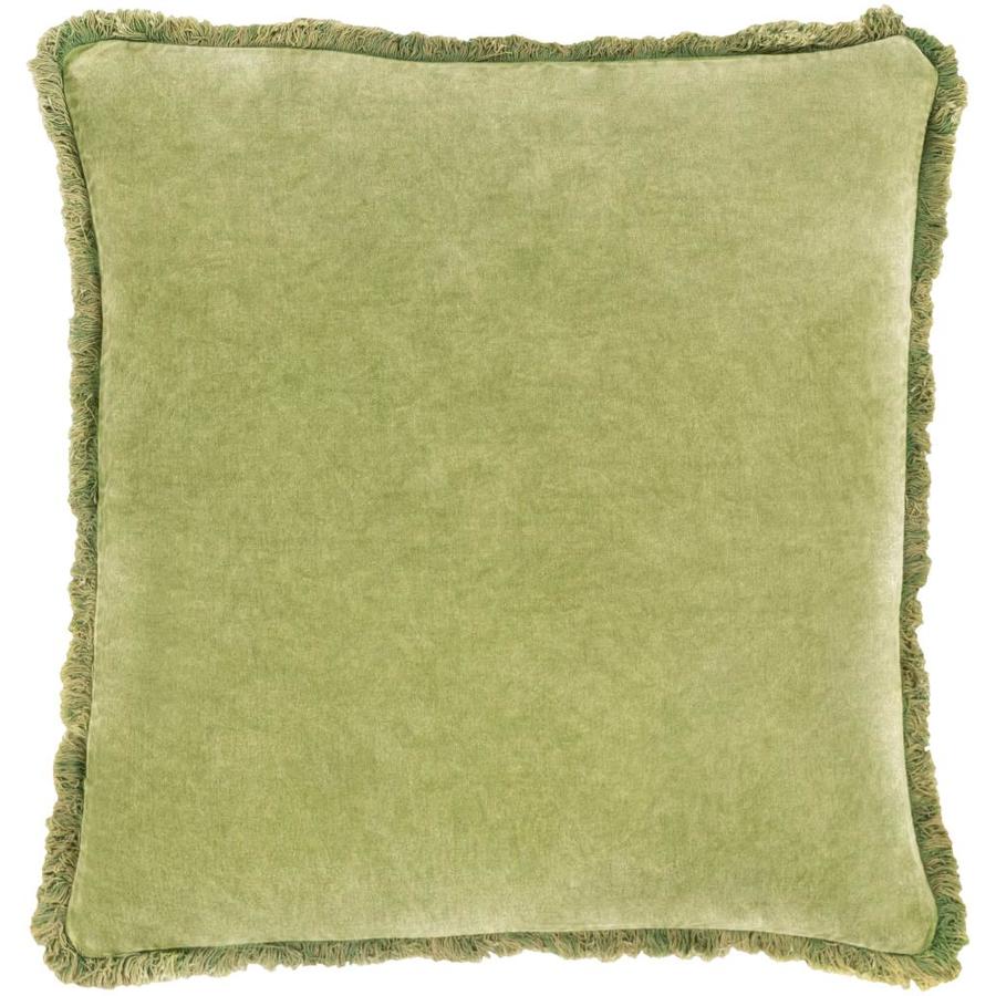 Surya Washed Cotton Velvet 18in x 18in Lime 100 Cotton Square Indoor