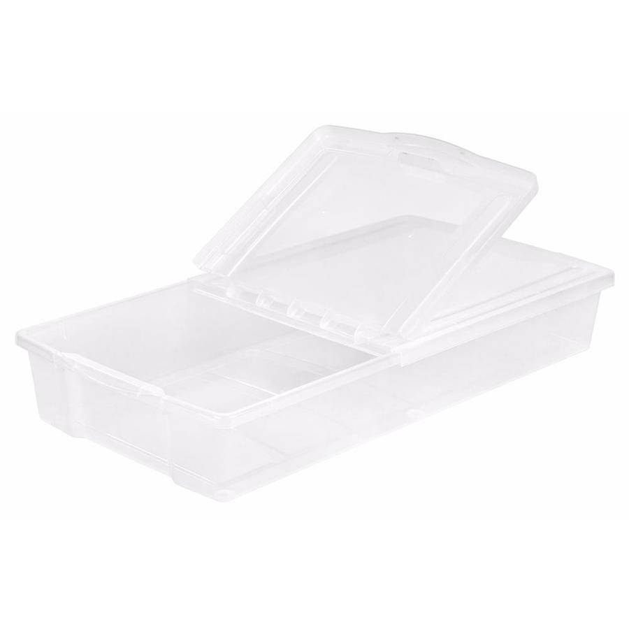 IRIS 14.5-Gallon (58-Quart) Clear Underbed Tote with Hinged Lid in the ...