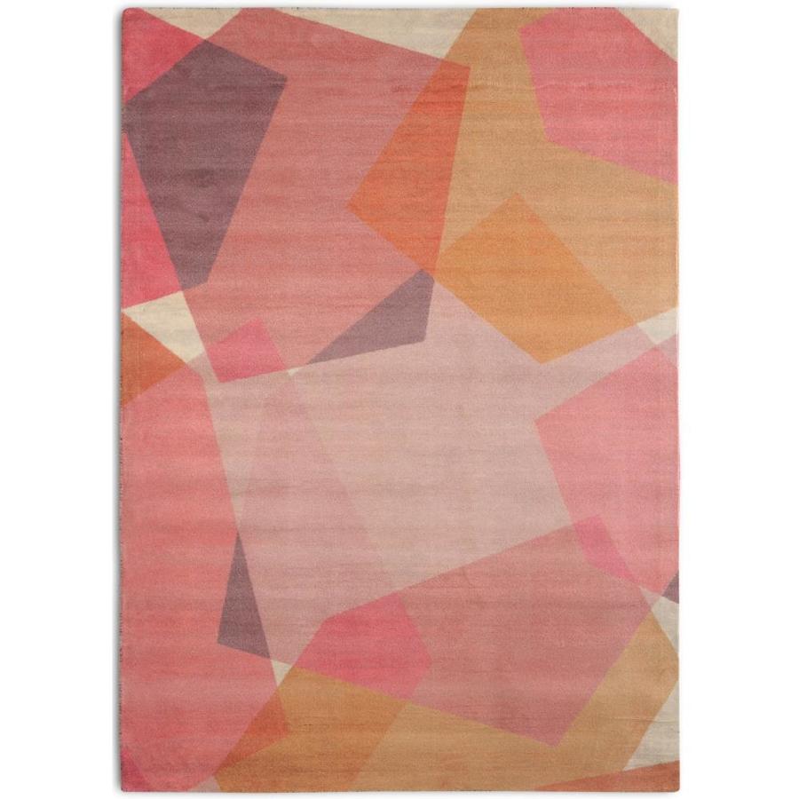 Zig Zag Chroma 5 x 7 Blush Indoor Geometric Area Rug in the Rugs