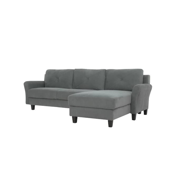 Lifestyle Solutions Casual Dark Grey Microfiber Sectional In The Casual Dark Grey Microfiber Sectional