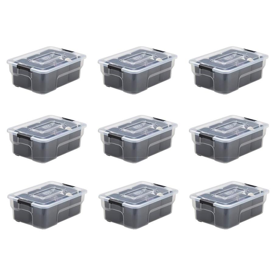 Ezy Storage 9-Pack 8.5-in W x 4.5-in H x 12-in D Clear Plastic Bin