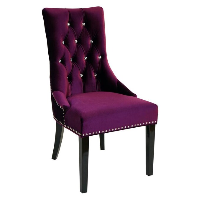 Armen Living Carlyle Midcentury Purple Velvet Accent Chair