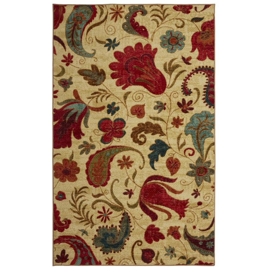 Mohawk Home Strata 6 x 9 Red Indoor Floral/Botanical Tropical Area Rug ...