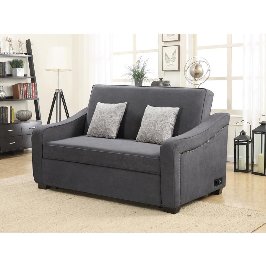 Serta Casual Grey Microfiber Reclining Loveseat in the Couches, Sofas ...