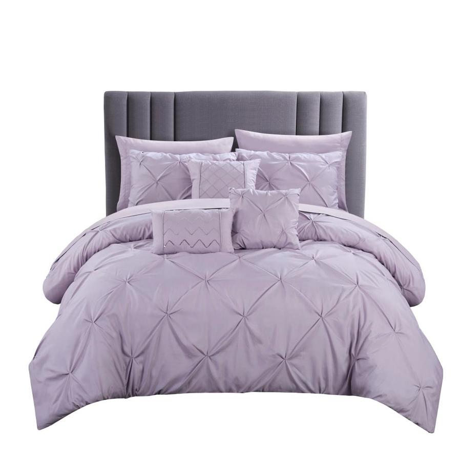 Chic Home Design Hannah 10 Piece Lavender Queen Comforter Set In The Bedding Sets Department At Lowes Com