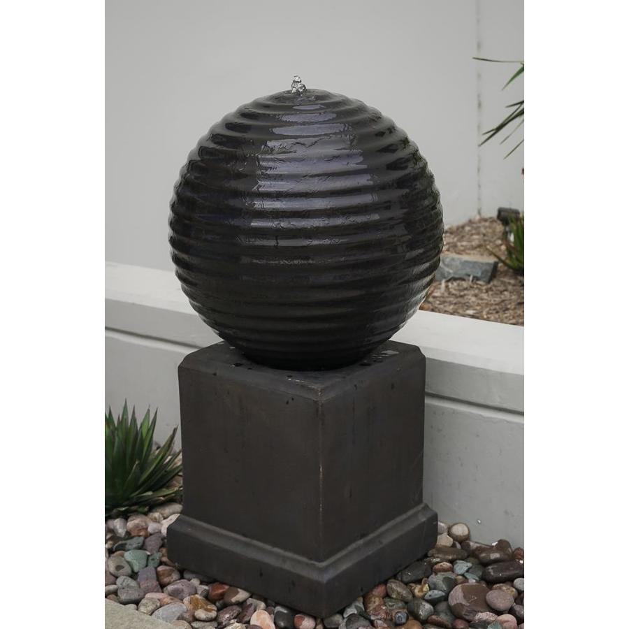 A&B Home A&B Home Textured Round Sphere Indoor Outdoor Water Fountain ...