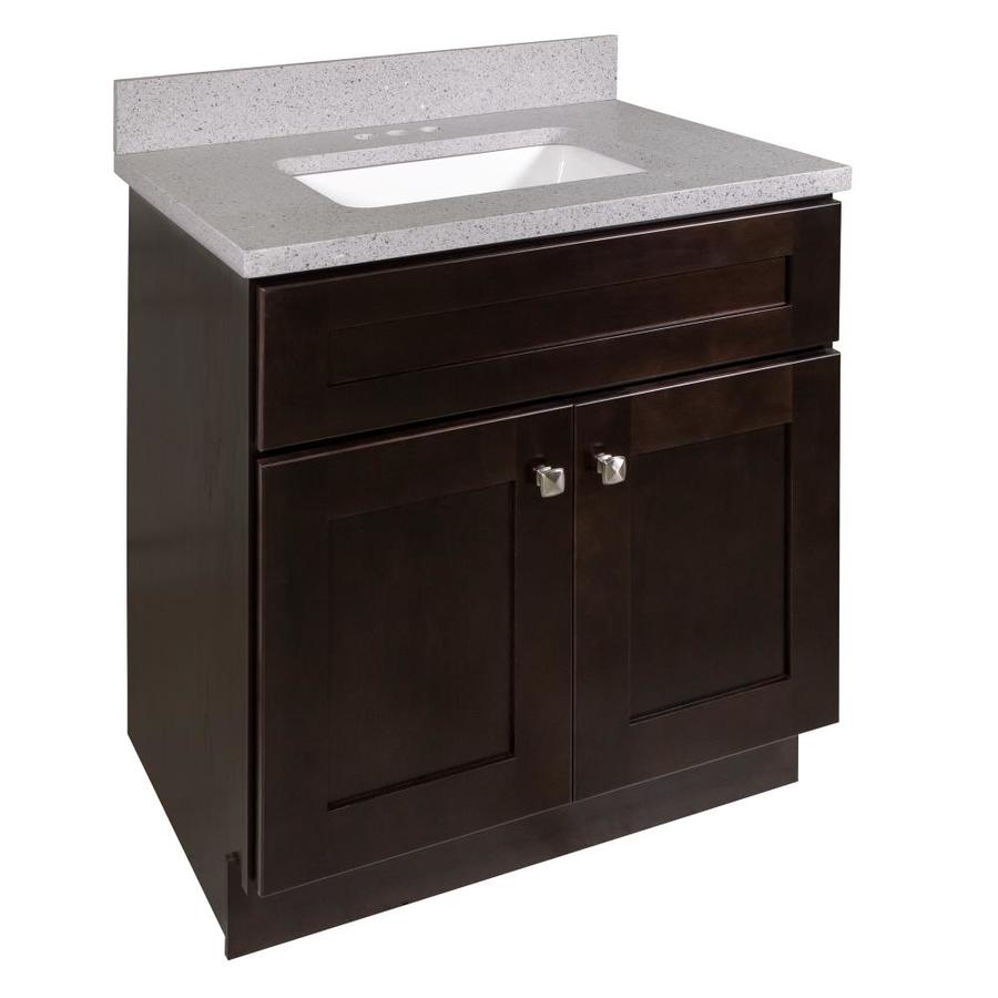 Design House Brookings 31 In Espresso Undermount Single Sink Bathroom Vanity With Flint Quartz Top In The Bathroom Vanities With Tops Department At Lowes Com