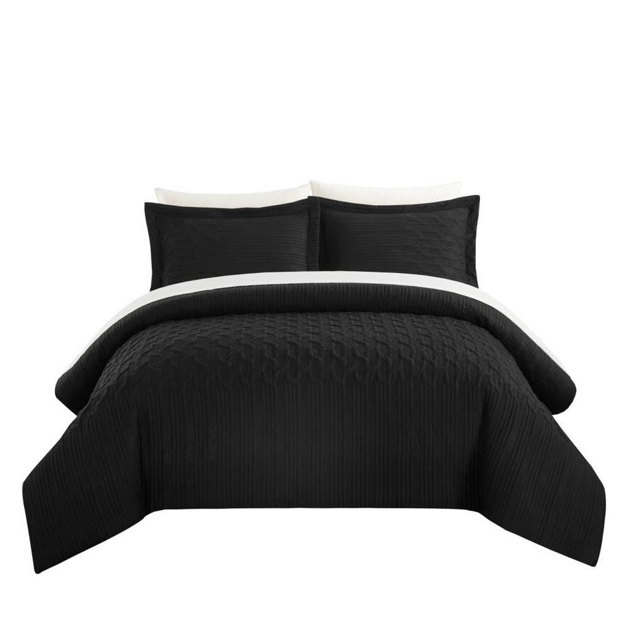 Chic Home Design Jazmine 2 Piece Black Twin Comforter Set In The Bedding Sets Department At Lowes Com