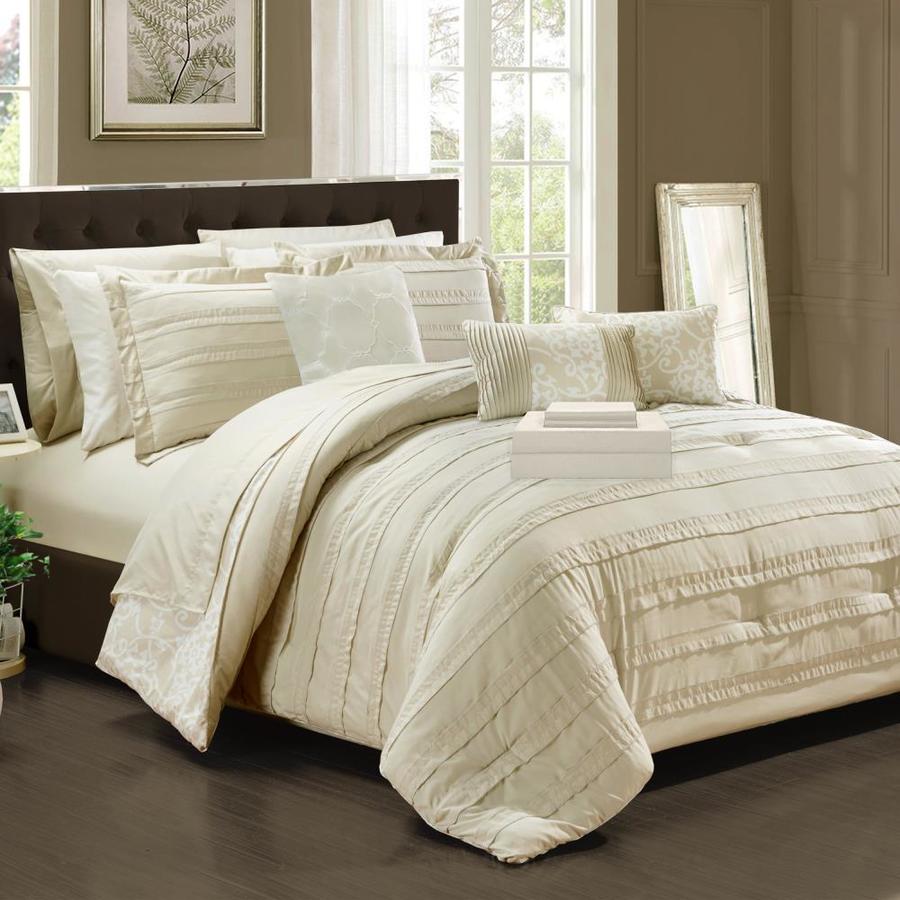 Chic Home Design Lea Beige Queen 10pc Comforter Set in the Bedding Sets ...