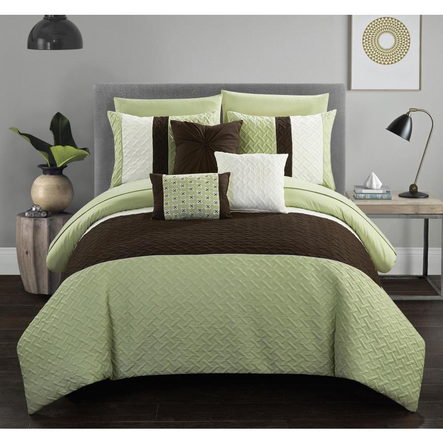 Chic Home Design Osnat 10-Piece Green Queen Comforter Set in the ...