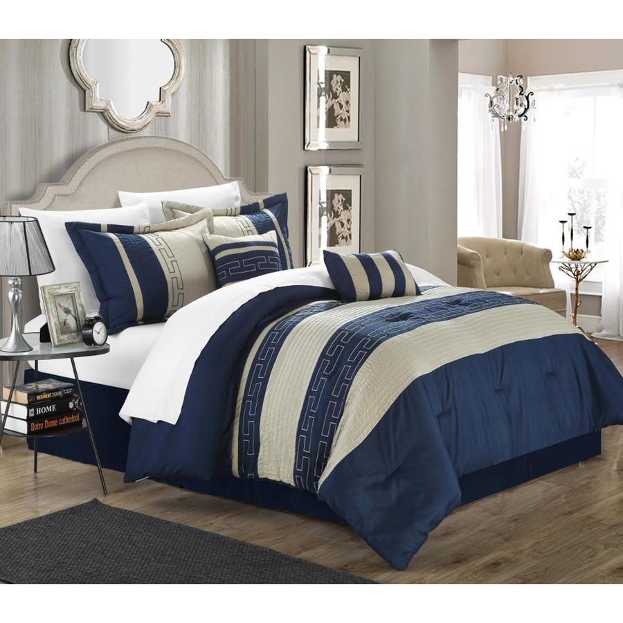 Chic Home Design Carlton Blue King 6pc Comforter Set in the Bedding ...