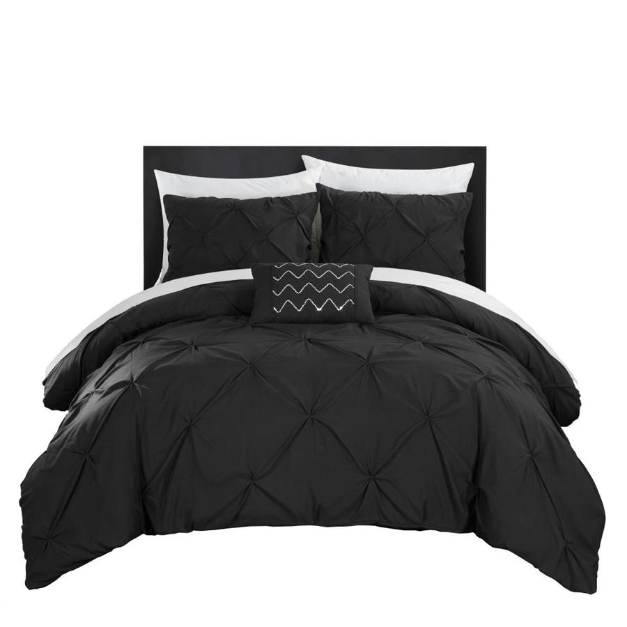 Chic Home Design Carlton 6 Piece Black Queen Comforter Set In The Bedding Sets Department At Lowes Com