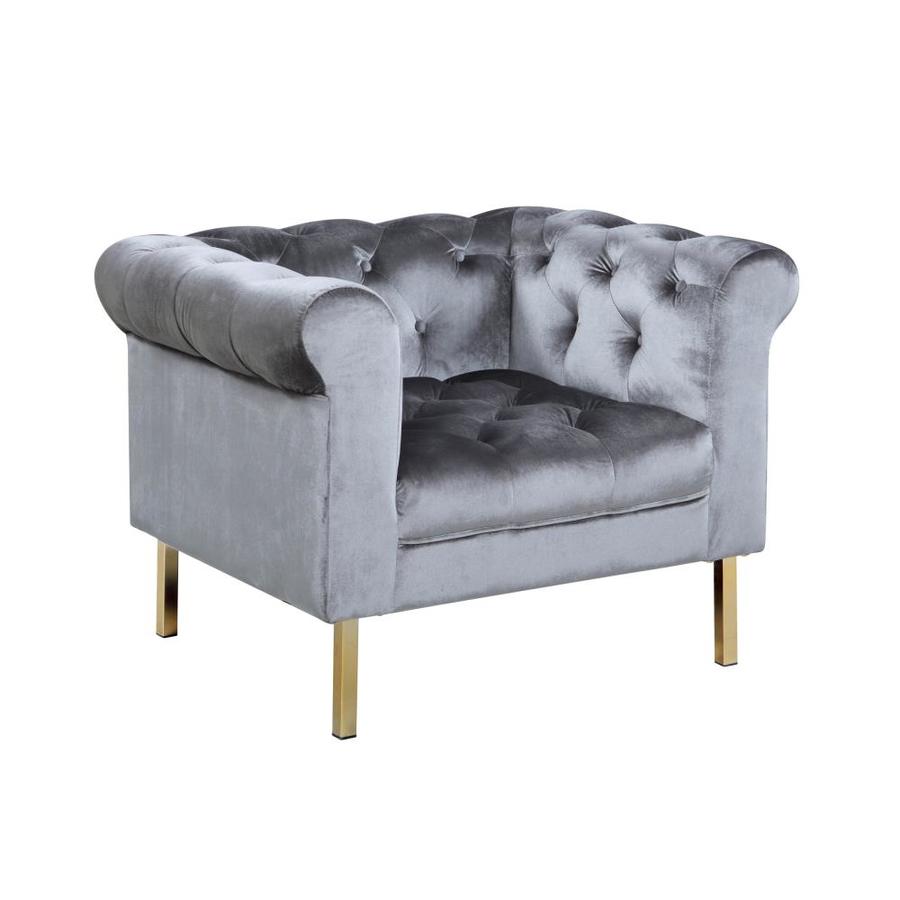 grey velvet chair