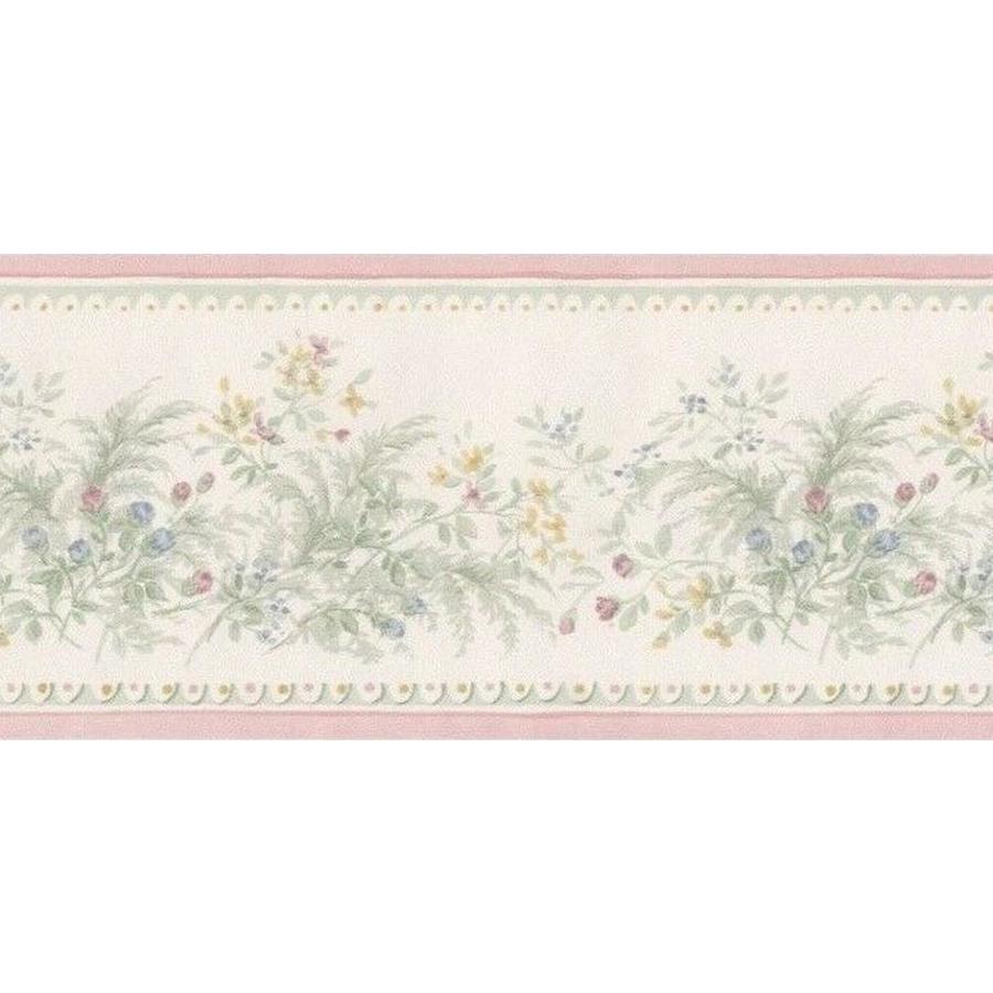 Dundee Deco Prepasted Wallpaper Border- Floral Pink, Green, Yellow ...