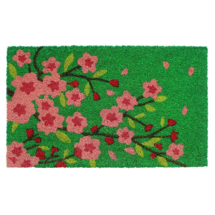Zig Zag Pink Floral Tree Coir Doormat 1 1 2 X 2 1 2 Pink Indoor Outdoor Area Rug In The Rugs Department At Lowes Com