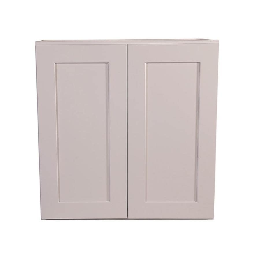 Design House Brookings Fully Assembled 30x36x12 In Shaker Style Kitchen Wall Cabinet 2 Door In White In The Stock Kitchen Cabinets Department At Lowes Com