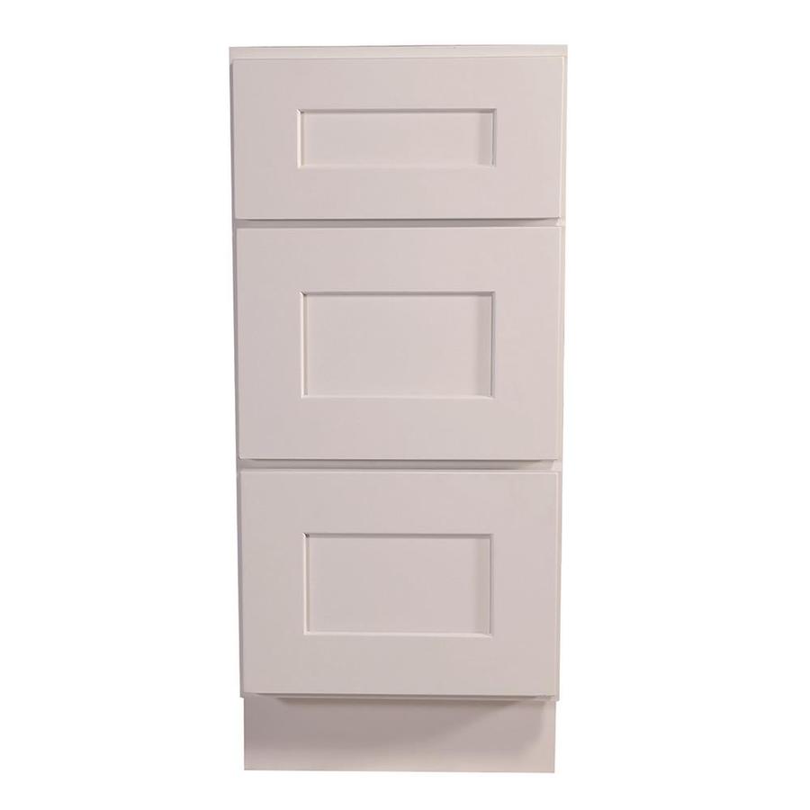 Design House Brookings Ready To Assemble 15 X 34 5 X 24 In Base Cabinet Style 3 Drawer In White In The Semi Custom Kitchen Cabinets Department At Lowes Com