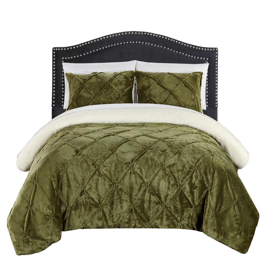 Chic Home Design Josepha 3 Piece Green King Comforter Set In The Bedding Sets Department At Lowes Com