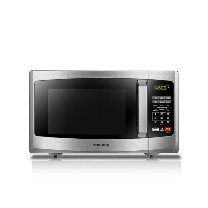 Toshiba 0.9-cu ft 900-Watt Countertop Microwave (Stainless Steel) in