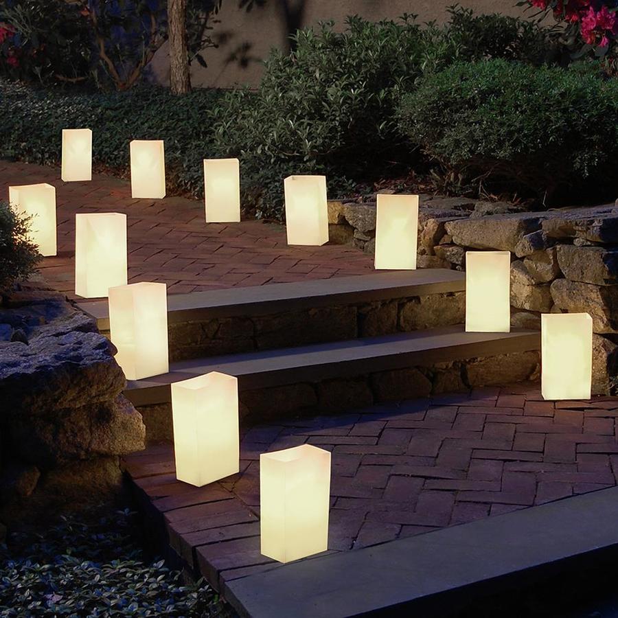 LumaBase Plastic Luminaria Bags- White (12 ) in the Decorative ...