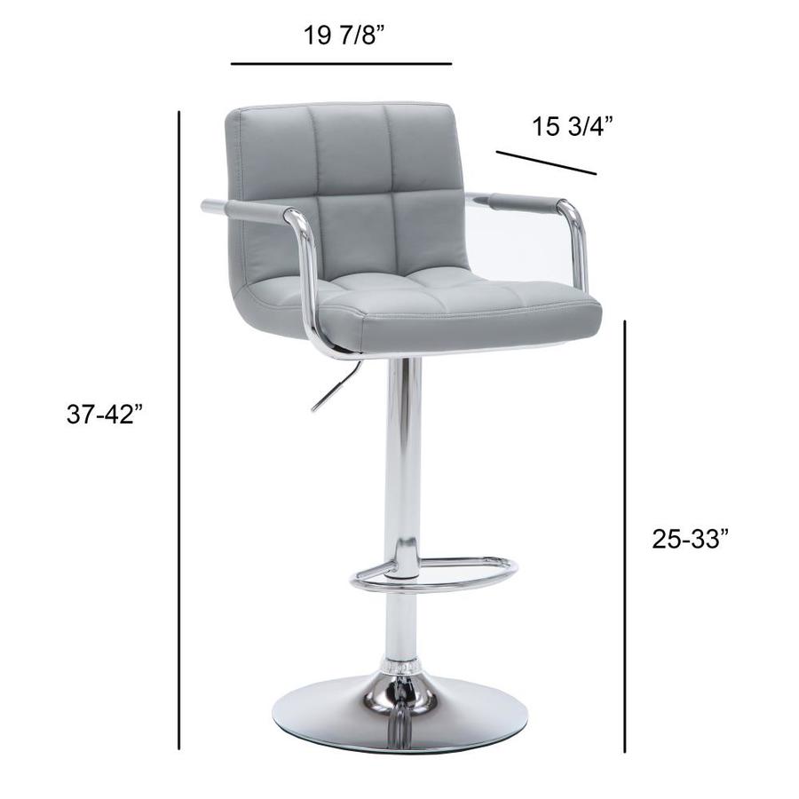 AC Pacific Grey Adjustable Upholstered Swivel Bar Stool in the Bar ...