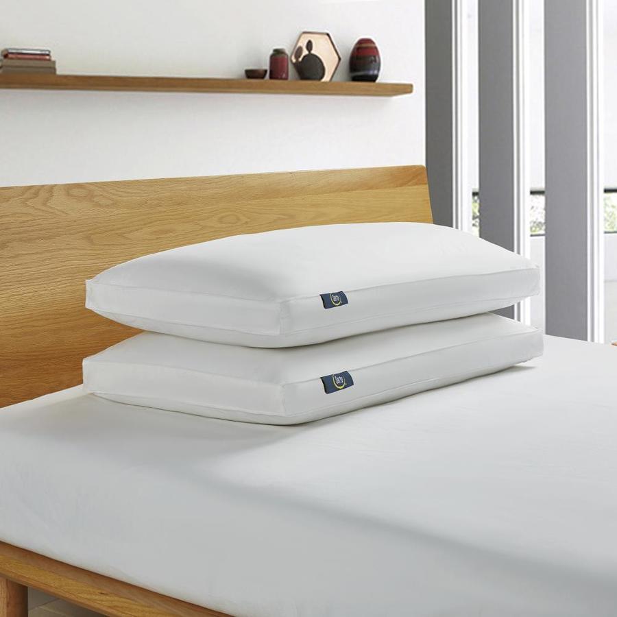 Serta 2Pack King Medium Down Bed Pillow in the Bed Pillows department