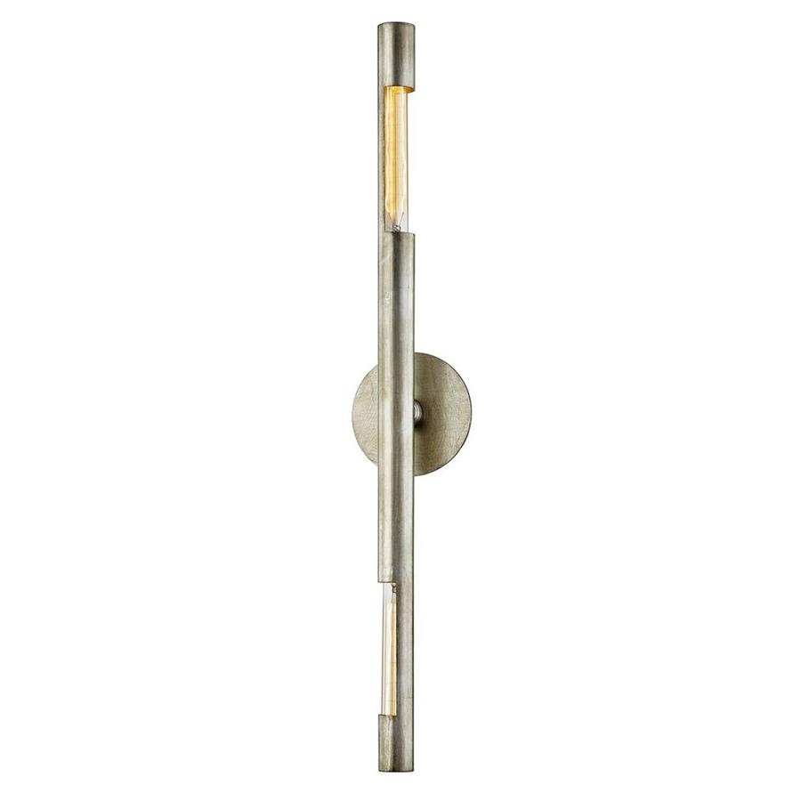 Troy Lighting Hendrix 6-in W 2-Light Silver Leaf with Nickel Accents Modern/Contemporary Wall Sconce