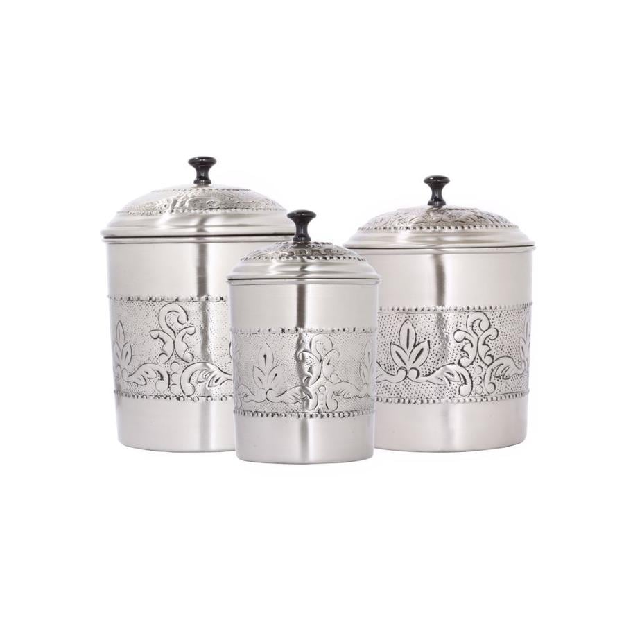 Antique Pewter Old Dutch 501SS 4 Piece Art Nouveau Stainless Steel Canister set One Size