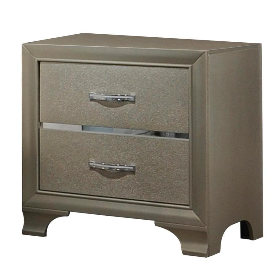 Benzara Champagne Gold Nightstand In The Nightstands Department At Lowes Com