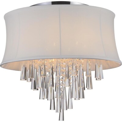 CWI Lighting Audrey 19-in Chrome Traditional Halogen Flush Mount Light CWI Lighting Audrey 19-in Chrome Traditional Halogen Flush Mount Light