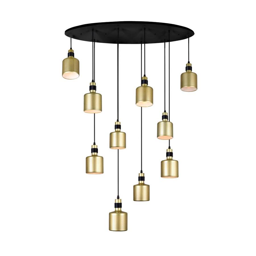 CWI Lighting Forate Pearl Gold Modern/Contemporary Drum LED Pendant Light in the Pendant