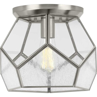 Progress Lighting Cinq 9.25-in Brushed Nickel Bohemian/Global Incandescent Flush Mount Light Progress Lighting Cinq 9.25-in Brushed Nickel Bohemian/Global Incandescent Flush Mount Light