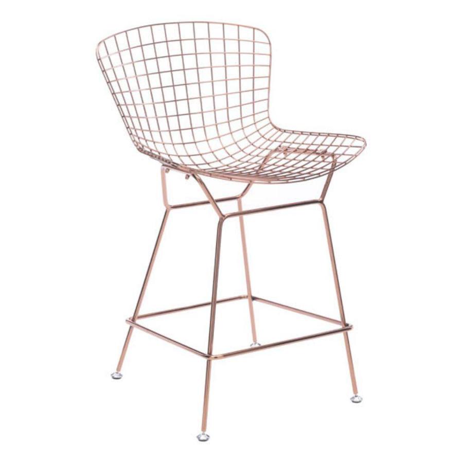 HomeRoots Julia Rose Gold Bar Height Bar Stool in the Bar Stools