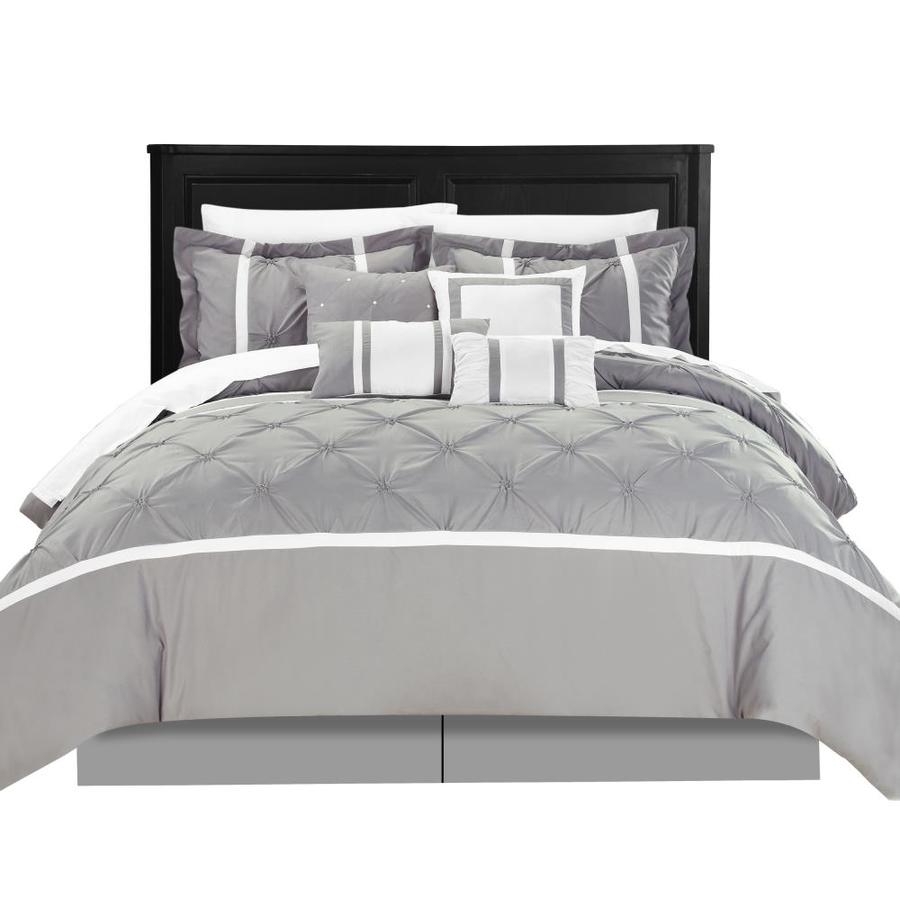 King Beige 127CK101-AN Chic Home 8-Piece Vermont Embroidered Comforter Set