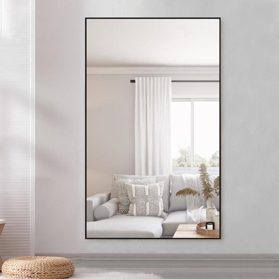 NeuType 32-in L x 52-in W Black Framed Wall Mirror in the Mirrors ...