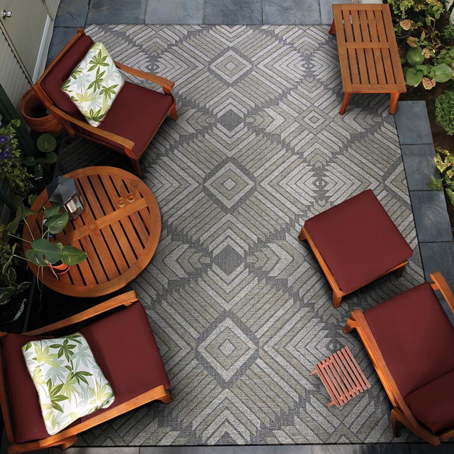 Couristan DOLCE 5 x 7 Umber Indoor/Outdoor Geometric Area Rug in the ...