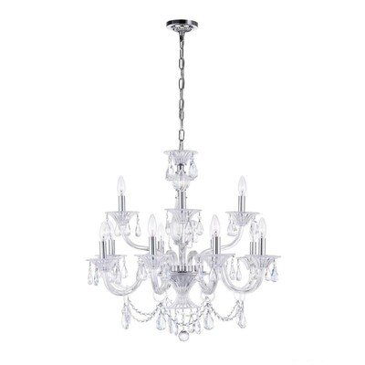 CWI Lighting Lexis 12-Light Chrome Transitional Chandelier CWI Lighting Lexis 12-Light Chrome Transitional Chandelier