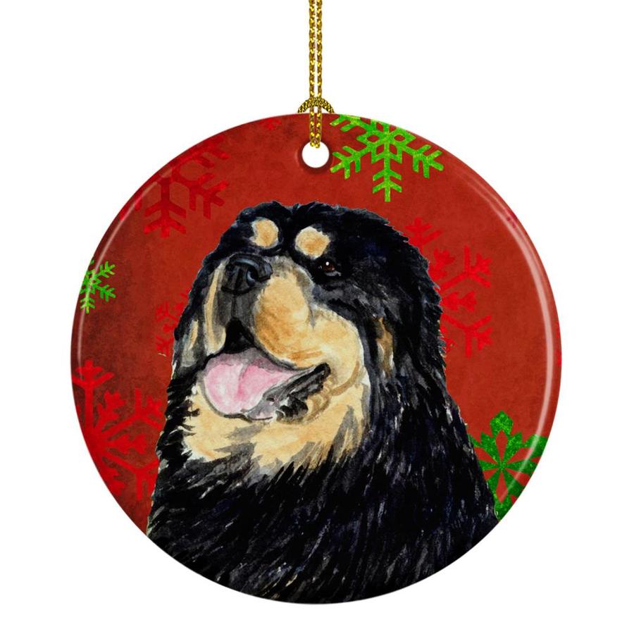 16 x 12 Carolines Treasures Tibetan Mastiff Winter Snowflakes Holiday Wall or Door Hanging Prints Multicolor