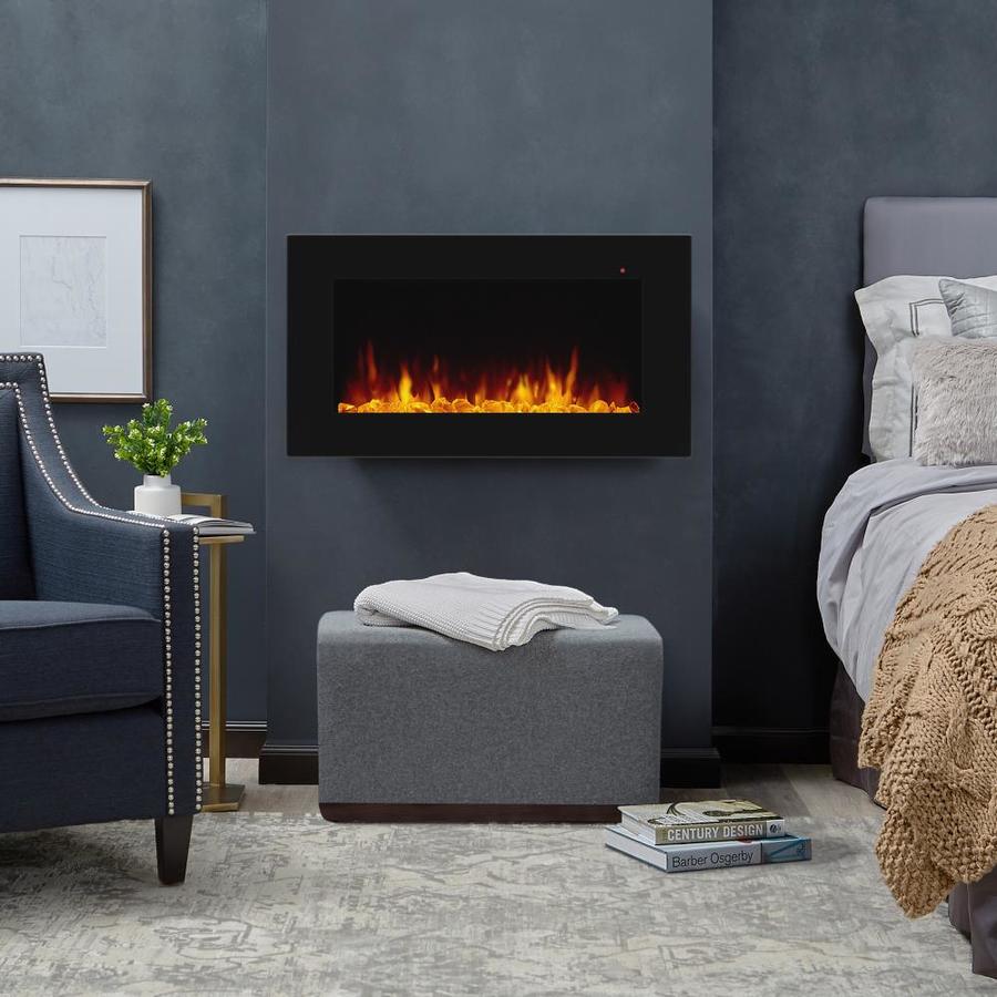 Real Flame 40-in W Black Fan-Forced Electric Fireplace in the Electric ...