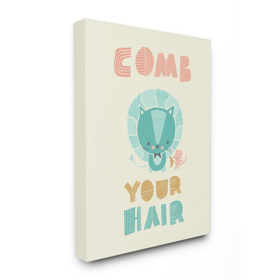 Stupell Industries Comb Your Hair Mod Lion 40 In H X 30 In W Kids Print On Canvas In The Wall Art Department At Lowes Com