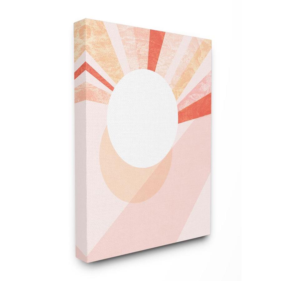 Stupell Industries Peach Mod Stone Texture Geometric Suns Rising Frameless 40 In H X 30 In W Abstract Canvas Print In The Wall Art Department At Lowes Com