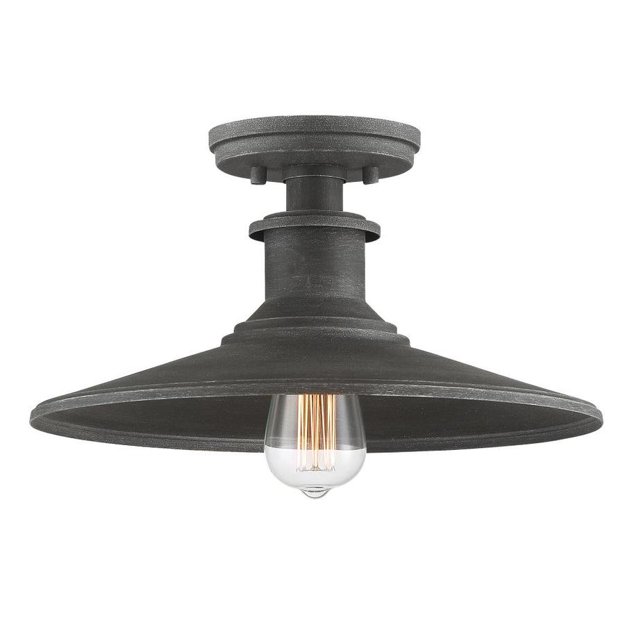 Designers Fountain Aurora 14-in Weathered Pewter Rustic Incandescent Semi-Flush Mount Light