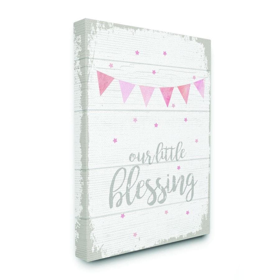 Our Little Blessing Pink Kids Word Design Wall Art At Lowes Com