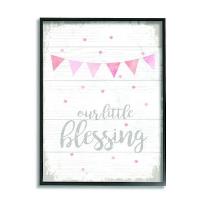 Our Little Blessing Pink Kids Word Design Wall Art At Lowes Com