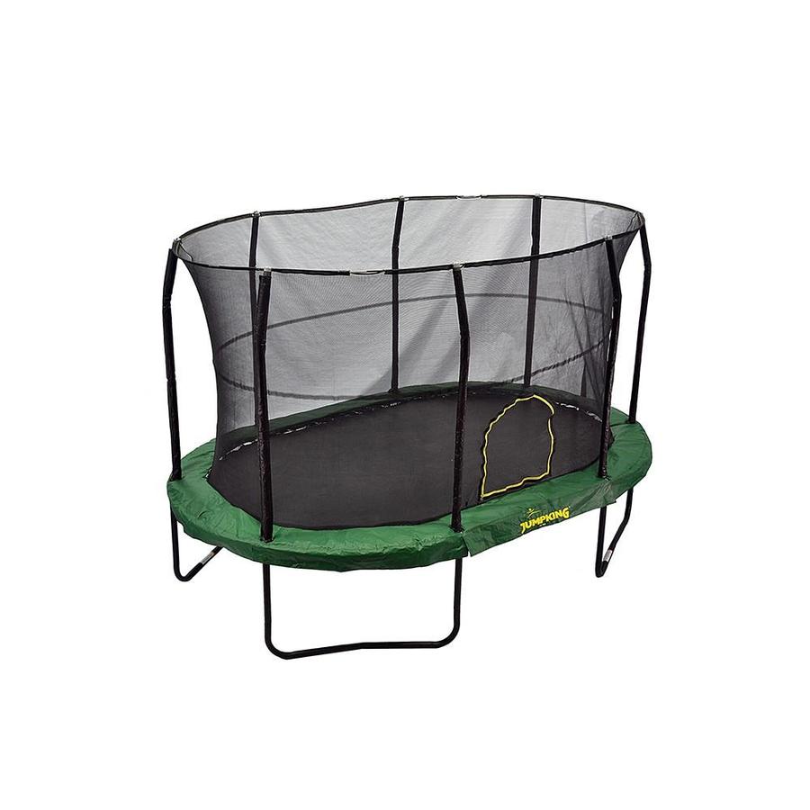 Jumpking Rectangular 10 X 15 Foot Trampoline With Enclosure Blue And Yellow In The Trampolines Department At Lowes Com